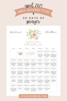 the printable bible reading plan with flowers on it