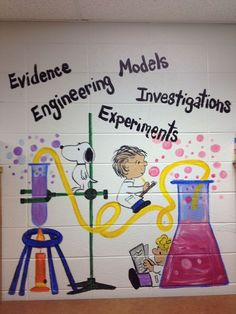 a white wall with some writing on it that says evidence engineering, investigating and experiments