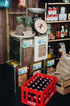 there are many different types of sodas on display