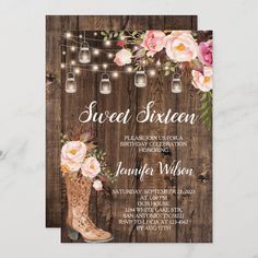 the rustic country western bridal party is ready to be used as an event card