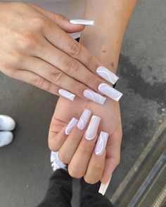 White Nail Acrylic Coffin, Summer Nail Inspo Coffin White, White Nails With White Designs, White Mat Nails, White Cream Nails Acrylic, Business Woman Nail Designs, White Arclyc Nails Design, White Acrilyc Nails With Design, Acrylic Nails With White Lines