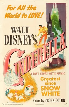 an old movie poster for cinderella