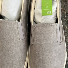 Brand New -- Couldn't Return In Time! Includes Box. Intellifresh Feature For Odor Protection (See Tag) Canvas Upper Elastic Twin Gore For Comfort Arch Support Canvas Footbed Lining Heel Height Is 1" Orthotic Friendly Outsole -- Flexible And Durable Rubber Rubber Soul, Taos, Grey Wash, Arch Support, New Woman, Tao, Flat Shoes Women, In Time, Loafer Flats