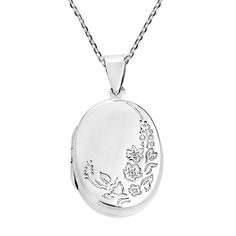 PRICES MAY VARY. Material: Sterling Silver | Trademark: Stamped 925 Finish: Shiny | Style: Trendy, Natural, Flower | Chain Type: Cable | Clasp Type: Round Spring Ring Pendant Measurements: 20 mm (0.79 in) wide x 37 mm (1.46 in) long (including bail) x 7 mm (0.28 in) thickness Bail Opening Measurement: 4 mm | Necklace Length: 18 in long x 0.75 mm thick | Weight: 6.66 grams Item comes with original AERAVIDA jewelry packaging card. Perfect for gift giving to someone special or keep for yourself! Be Formal Engraved Locket Necklace, Oval Engraved White Gold Necklaces, Engraved Oval White Gold Necklaces, Silver Oval Link Necklaces For Weddings, White Gold Oval Engraved Necklaces, Engraved Oval White Gold Necklace, Silver Oval Link Necklace For Wedding, Oval White Gold Locket Necklace For Wedding, White Gold Oval Locket Necklace For Wedding