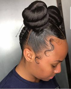 Bun Hairstyles With Edges, Hairstyles With Edges, Trendy We Fryzurach, Edges Hair, Braided Bun Hairstyles, Pelo Afro, Natural Hair Styles Easy, Girls Braids