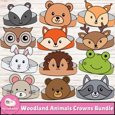 woodland animals cliparts for kids and adults to use on paper crafts or scrapbooking