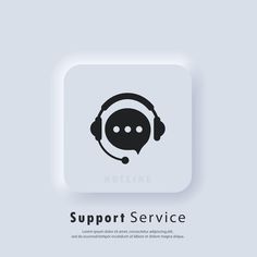 the support service icon with headphones