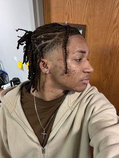 Dreads Cornrows Men, Twists With Fade Men, Hair Styles For Black Men, Black Men Hairstyles Twist, Black Men Dreadlocks Styles