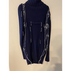 Long Sweater By Maison Margiela X H&M. Can Be Used As A Dress Mens Medium. Gently Used But In Perfect Condition. Long Sweater, Martin Margiela, Silver Blue, Long Sweaters, A Dress, H&m, Color Blue, Sweaters For Women, Turtle Neck