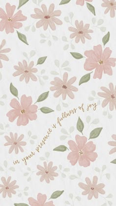 a greeting card with pink flowers and green leaves on white paper that says, i'm your valentine's return of joy