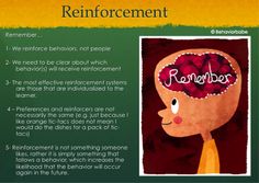 Reinforcement - Tips to Remember - Applied Behavior Analysis Behavioral Technician, Behavioral Specialist, Aba Training, Verbal Behavior, Positive Behavior Support, Operant Conditioning