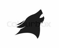 the silhouette of a wolf's head on a white background