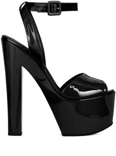 Shop Giuseppe Zanotti platform-sole sandals in black, at prices ranging from $448 to $995 online. Compare prices across 2 stores and find great deals on shipping & returns. Giuseppe Zanotti Platform Heels, Giuseppe Zanotti Shoes, Heel Caps, Black High Heels, Boots Outfit, Party Shoes, Black Patent Leather, Second Life, Womens High Heels