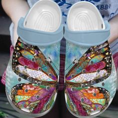 Get your product: Butterfly Personalize Clog Custom Crocs Fashionstyle Comfortable For Women Men Kid Print 3D Whitesole Butterfly In The Sky
1. PRODUCT INFORMATION:

Incredibly light and fun to wear.
Water-friendly and buoyant; weighs only ounces.
Ventilation ports add breathability and help shed water and debris.
Easy to clean and quick to dry.
Upper: Croslite.
Lining: Croslite.
Sole: Croslite.
2. SIZE CHART:
3. RETURN:
We will gladly issue you a replacement item or issue a refund back to your Butterfly In The Sky, Butterfly Colorful, Crocs Clog, Shoes Comfy, Crocs Crocband, Clog Shoes, Crocs Classic Clogs, Colorful Butterfly, Wooden Shoes