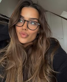 Womens Glasses, Aesthetic Girl, Hair Looks, Hair Inspo, Brown Hair