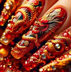 Chain Nails, Dragon Lady, Female Dragon, Awesome Nails, Summer Special, Design Nail, Hair Inspiration Color, Unique Nails, Nail Decorations