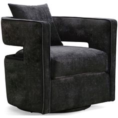 Kenneth Swivel Chair, Black - Modern Furniture - Accent Chairs - High Fashion Home Black Accent Chair, Boston Apartment, Modern Swivel Chair, Sofa Chairs, Swivel Recliner, Glider Chair, Swivel Accent Chair, Swivel Chairs, Velvet Chair