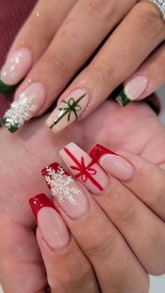 Winter Christmas Nails, Green Christmas Nails, Nail Art Noel, Fashionable Nails, Inspiration Nails, December Nails, Red Christmas Nails, Christmas Gel Nails, Nails Fashion