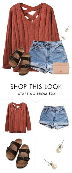 "~t h u r s d a y~" by flroasburn on Polyvore featuring Levi's, Birkenstock, J.Crew and Tory Burch Rust Cardigan, H U, Looks Style, White Tank, Spring Summer Outfits, Fall Winter Outfits, Outfits Casuales, Everyday Outfits, Short Outfits