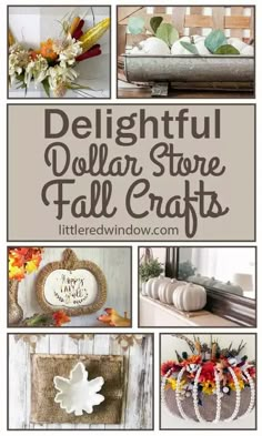 a collage of different fall crafts and decorations