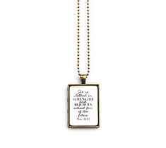 a necklace with a quote on it