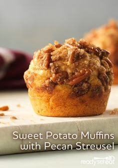 sweet potato muffins with pecan streusel