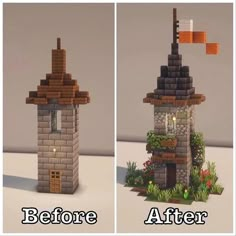 the before and after shots of a house made out of bricks