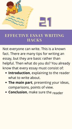 an info sheet with the words effective writing hacks