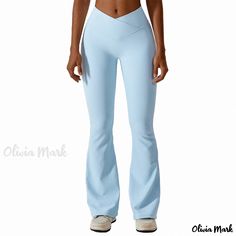 Olivia Mark - Cross High-Waisted Yoga Flare Pants Dance Fitness Wide Leg Pants Casual Butt-Lifting Workout Palazzo Pants High Waist Yoga Pants With 4-way Stretch For Spring, High Stretch Mid-rise Bottoms With Pockets, High-stretch Mid-rise Bottoms With Pockets, High Waist Elastane Sports Pants, Fitted High Waist Bottoms In Solid Color, High Waist Casual Pants For Pilates, Casual High Waist Pants For Pilates, Elastane Yoga Pants, High Waist High Stretch Bottoms With Pockets