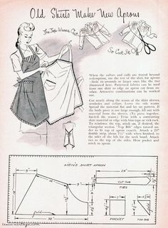 an old fashion sewing book with instructions on how to sew the apron and dress