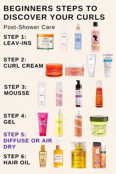 Products To Use When Curling Hair, What Hair Products To Use For Curly Hair, What Order Do You Apply Curly Hair Products, Curly Hair Products In Order, How To Care For Curly Hair Naturally, Curly Hair Hair Routine, Curly Hair Care Routine Steps, How To Do Your Curly Hair Natural Curls, Natural Hair Curling Products