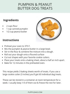 a recipe for pumpkin and peanut butter dog treats