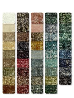 four different colored rugs with the same pattern on one side and two colors on the other