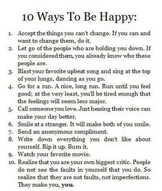 a sign that says 10 ways to be happy