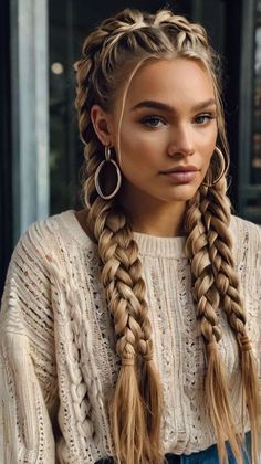 Cute Protective Hairstyles, Mixed Braids, Quick Styles, Boho Braided Hairstyles, Updo Ideas, Bridemaids Hairstyles, Viking Braids, Beautiful Braided Hair, Viking Hair