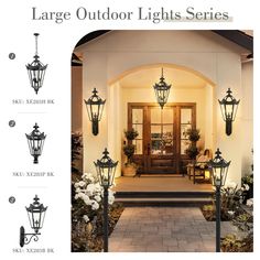 large outdoor lights series for the front entrance