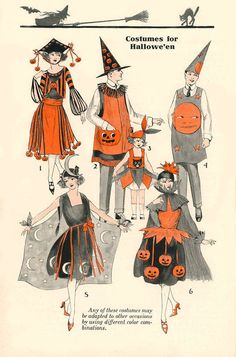 an old fashion pattern for children's halloween costumes