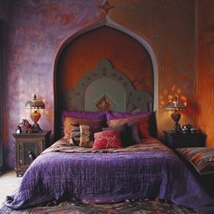 Moroccan color depth illusion Arabian Nights Bedroom, Moroccan Color Scheme, Moroccan Color Palette, Moroccan Colors, Moroccan Bedroom, Moroccan Living Room, Colorful Wall Hanging, Moroccan Interiors, Color Guide