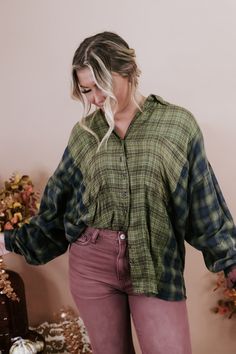 The Acid Washed Button Down Flannel in Green is a trendy and versatile addition to your wardrobe. This button-down flannel offers a stylish and relaxed look in a unique acid-washed green color. This flannel adds a touch of contemporary style to your outfit. Multi-colored patchwork Variations in prints Functional button and pockets Fabric: 100% Cotton Imported Model Specs: Emily is wearing a size small in the photo.How will this item fit you? Check out our MODEL SPECS (Typical Sizing - Karli: S-S Green Flannel Shirt With Buttons For Fall, Green Flannel Shirt For Fall, Green Flannel Shirt With Button Closure For Fall, Green Long Sleeve Flannel Shirt With Button Closure, Green Long Sleeve Flannel Shirt With Buttons, Relaxed Fit Flannel Shirt For Fall, Green Button-up Flannel Shirt, Green Button-up Flannel Shirt For Winter, Green Winter Button-up Flannel Shirt