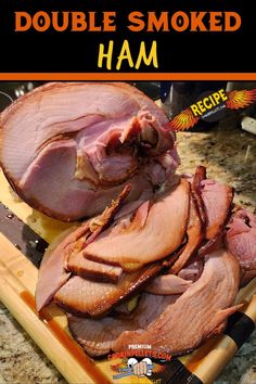 Shows a double smoked ham being sliced on a wooden cutting board Precooked Ham, Smoked Ham Recipe, Grilling Recipes Pork, Best Pork Recipe, Juicy Lucy, Easy Grilling Recipes, Grilled Pork Chops, Pellet Grill Recipes, Smoked Ham