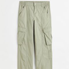 Brand New With Tags! H&M Divided | Women’s | Canvas Cargo Pants Khaki Green Color Size Medium Comes From A Smoke Free, Pet Friendly Home. I Never Wore These As They Were Too Short On Me. H&m Cotton Pants With Elastic Waistband, H&m Casual Relaxed Fit Pants, Casual H&m Straight Pants, Casual H&m Pants, H&m Relaxed Fit Bottoms With Pockets, H&m Casual Spring Pants, H&m High Waist Bottoms With Pockets, H&m High-waist Bottoms With Pockets, H&m Trousers With Pockets