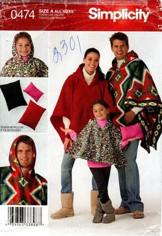 an adult and child's ponchy cape sewing pattern