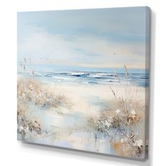 an abstract painting of the beach with sea oats