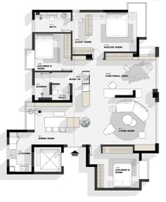 the floor plan for an apartment with two bedroom and one bathroom, including a separate living room