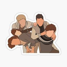 three men with their arms around each other sticker