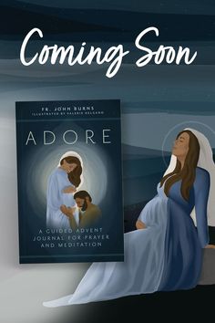 the adore book cover is shown with an image of mary and jesus on it