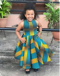 Help your child remember her childhood with this beautiful dress. This is a custom African Girls dress that can be worn for birthdays, photoshoots and other events for babies. Before ordering, please go through the size chart and choose a size for your daughter before checkout. Or you can send her measurement (Chest, Waist, Hip & Dress Length). This is a custom order,it takes 1 week or more during busy sale period to sew and 3-5 business days to ship. If you have any question, please send me a m Baby African Clothes, African Dresses For Kids, Short African Dresses, African Fashion Skirts, African Wear Dresses, Kids Dress Wear, African Maxi Dresses, Dress African, Kids Fashion Dress