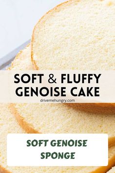 soft and fluffy sponge cake with text overlay