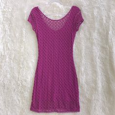 Free People Crochet Dress, Cap Sleeve, Fully Lined Material Stretches For Flattering Appeal Condition: Pre-Owned, Gently Worn, Excellent Condition Measurements: Pit To Pit 16” Length 31.5” Casual Fitted Pink Crochet Dress, Fitted Casual Crochet Lace Dress, Casual Fitted Lace Crochet Dress, Free People Crochet, Purple Crochet, Crochet Dress, Cap Sleeve, Color Purple, Cap Sleeves