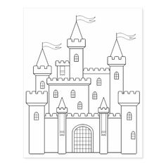 a castle coloring page for kids